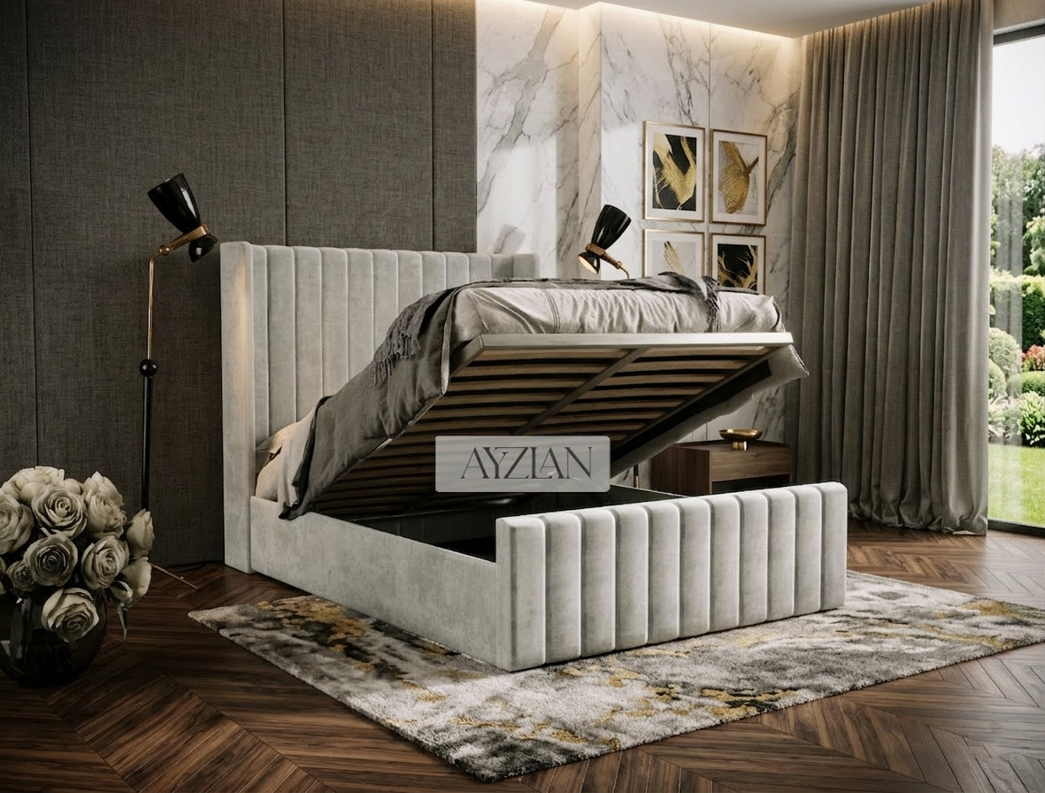 Tyler Linear Stripe Panel Lined Bed