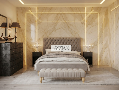 Thornberry Chesterfield Sleigh Scroll Small Footboard Bed