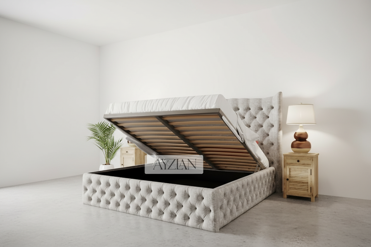 Mona Winged Chesterfield Designer Bed
