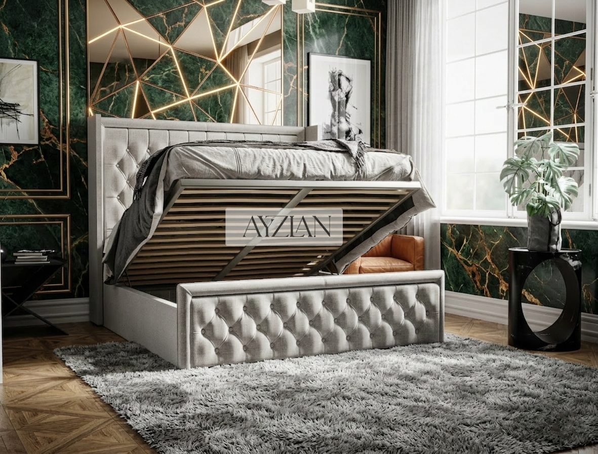 Kelsey Bumber Square Wingback Bed