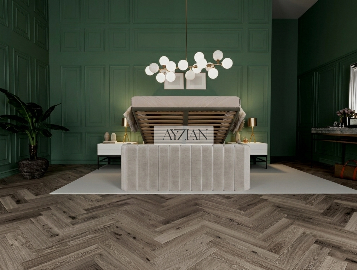 Grace Winged Stripe Curved Footboard Bed