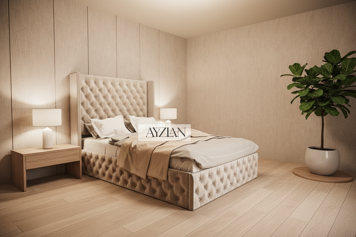 Elain Wingback Chesterfield Designer Bed