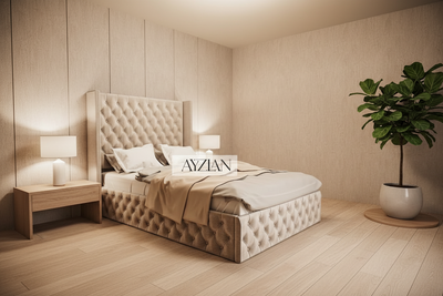 Elain Wingback Chesterfield Designer Bed