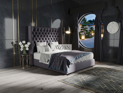 Beverly Curve Wingback Winged Bed