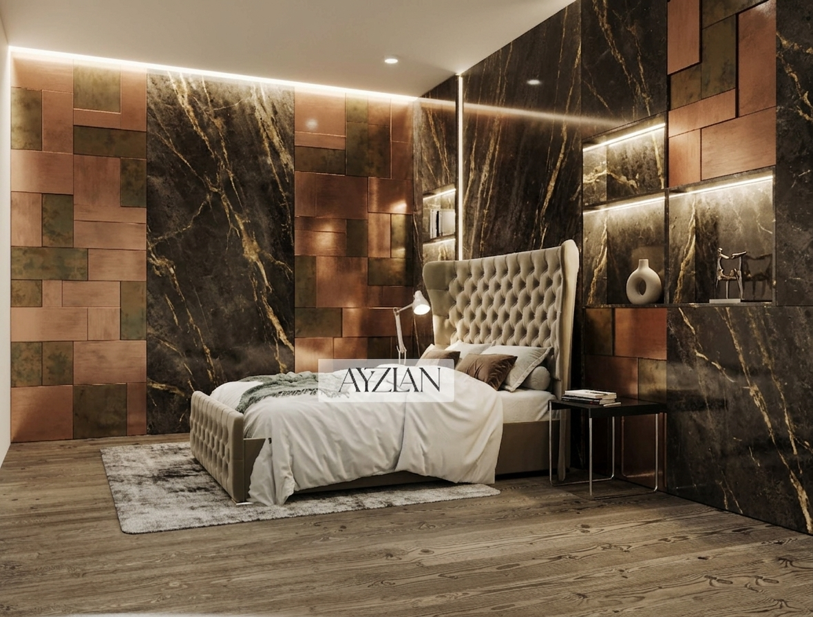 Monaco Tall Headboard Winged Bed