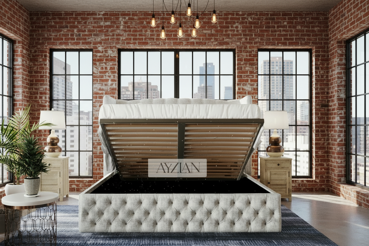 Mona Winged Chesterfield Designer Bed