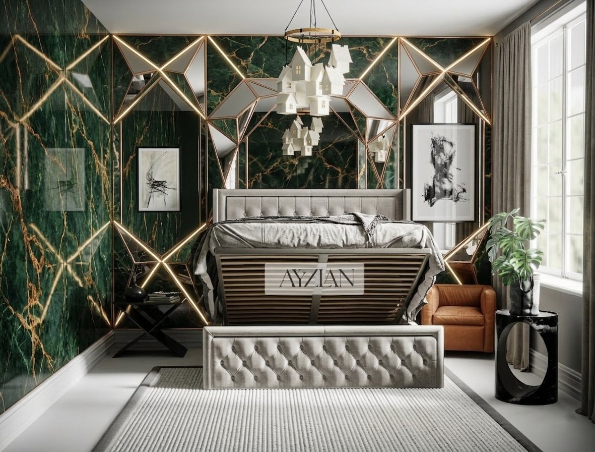 Kelsey Bumber Square Wingback Bed