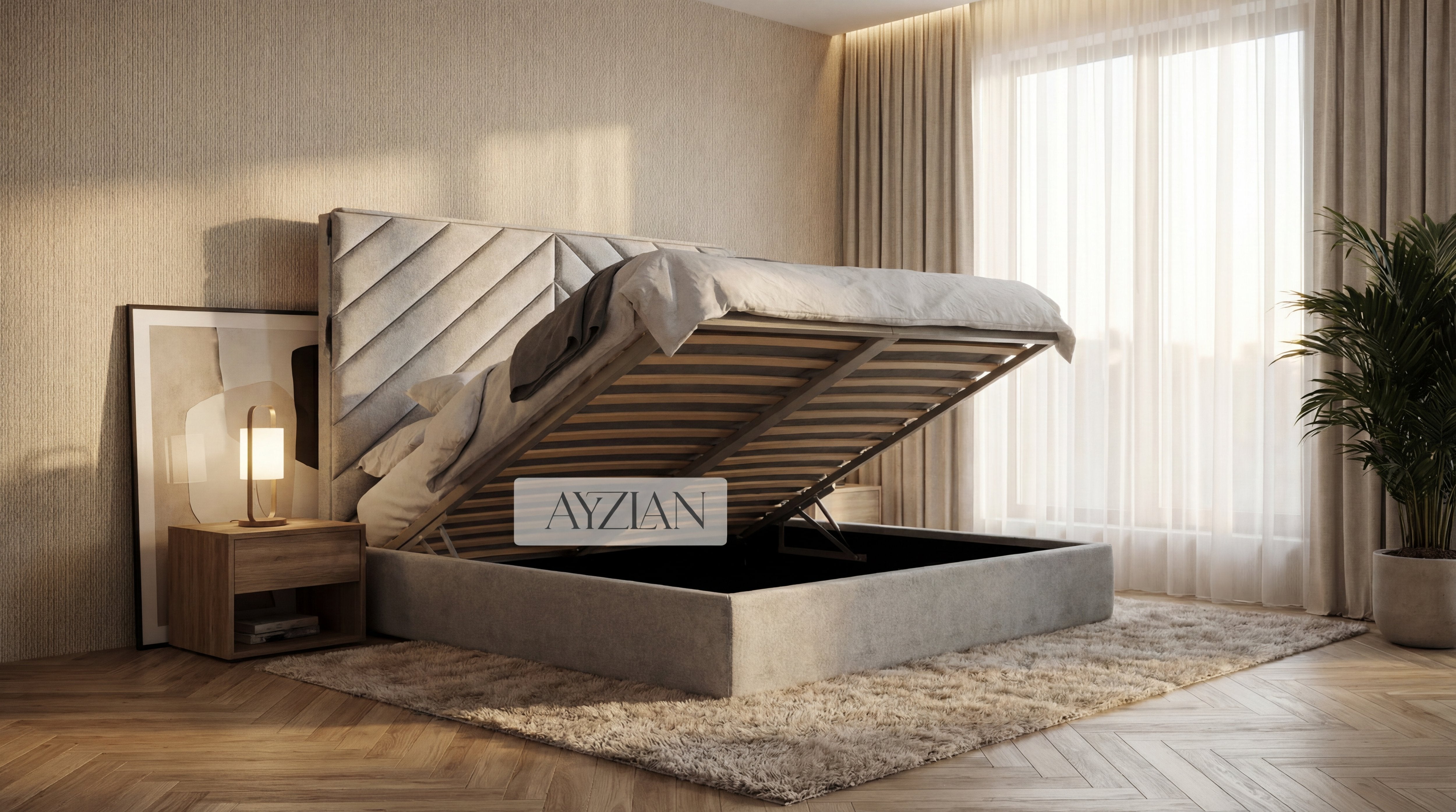 Lily Chesterfield Cross Panel Bed