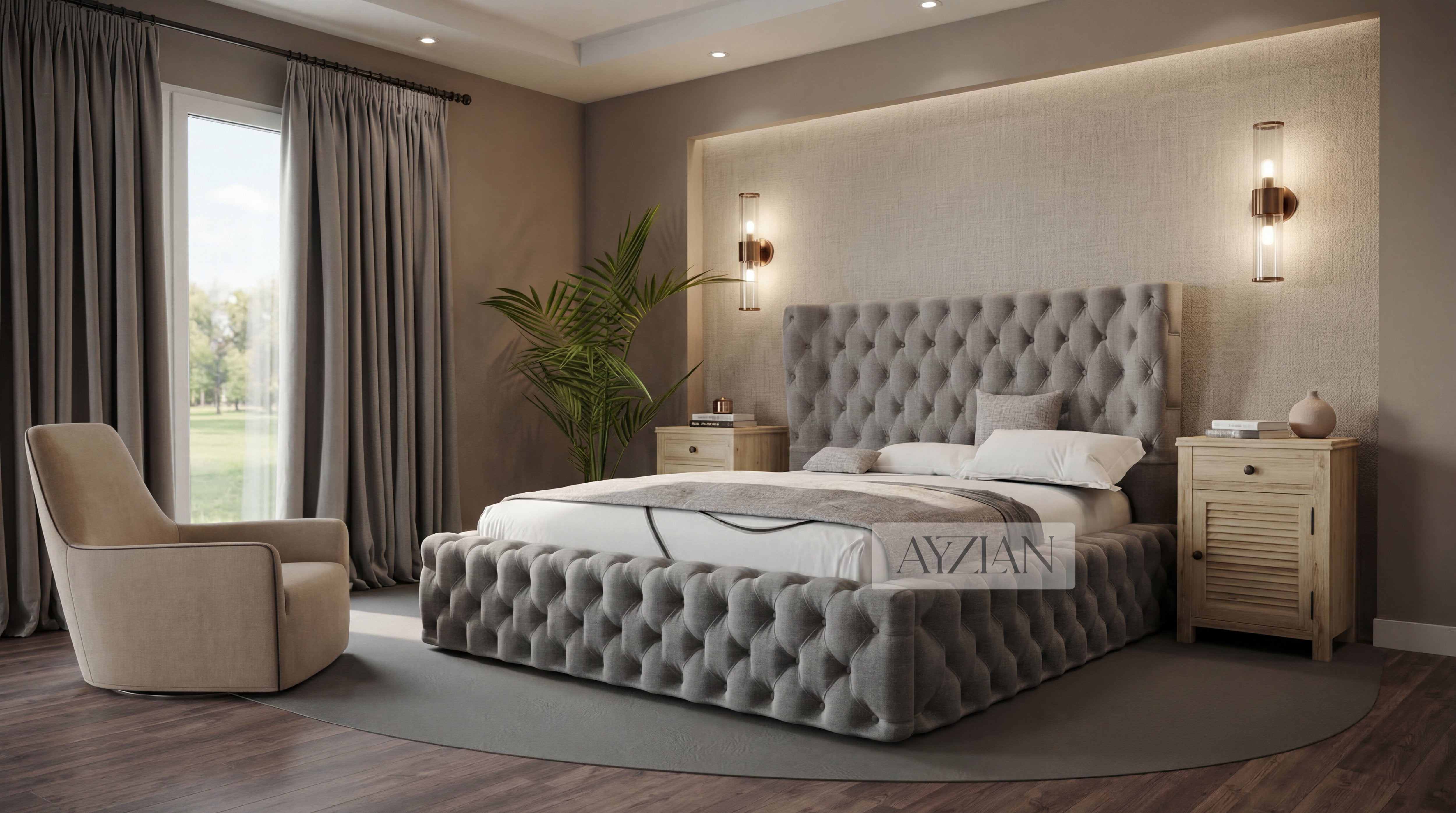 Daisy Thick Round Winged Bed