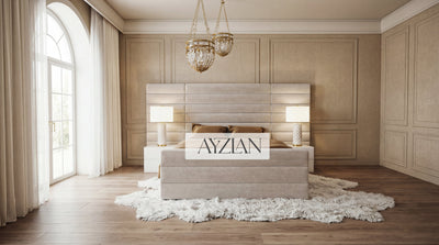 Alfie Wide Headboard Upholstered Line Panel Bed