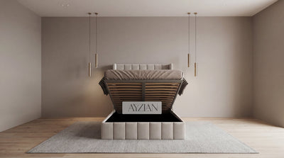 Walden Tall Headboard Winged Stripe Bed